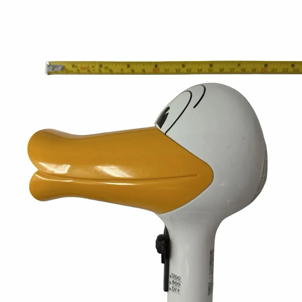 Vintage Crazy Duck Hairdryer Whimsical Cartoon Salton 1990 Model HD5060 1200W